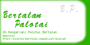 bertalan palotai business card